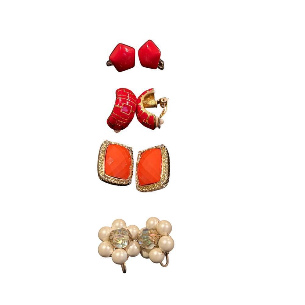 Vintage Clip-On Earrings 4 Pairs